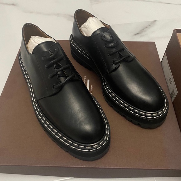 ATP Atelier Shoes - ATP Women's Black Maglie Leather Chunky Loafers